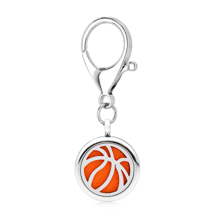 Wholesale 25MM Alloy Dog Paw Tree of Life Hollow Aromatherapy Essential Oil Keychain